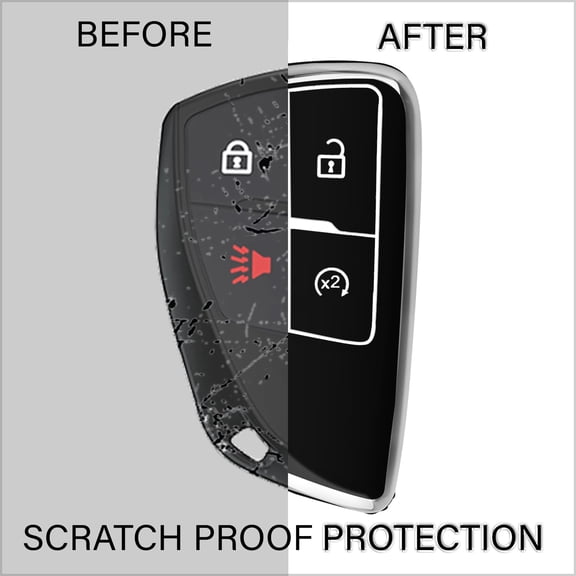 for Chevy Key Fob Cover with Keychain Soft TPU Protection Case Compatible with 2021-2026 Chevy Colorado Equinox Silverado GMC Canyon Sierra Terrain 4-Buttons