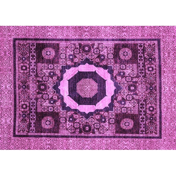 Ahgly Company Indoor Rectangle Abstract Purple Modern Area Rugs, 3' x 5'