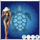 thumbnail image 1 of Manta de playa Famstar de gran tamaño, 198 x 206 cm, impermeable, 1 of 7