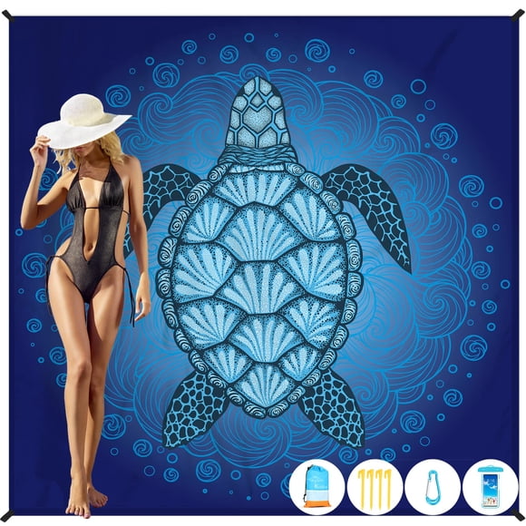 Manta de playa Famstar de gran tamaño, 198 x 206 cm, impermeable
