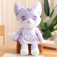 thumbnail image 1 of 2023 Cartoon / Cute / Soft / Big Fox Plush Toy / Purple Pink Skirt Sitting Posture Fox Doll / Children's Birthday Giftpurple68cm Deng Xun unisex, 1 of 2