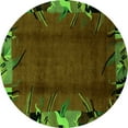 thumbnail image 1 of Ahgly Company Indoor Round Abstract Green Modern Area Rugs, 3' Round, 1 of 4