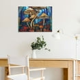 thumbnail image 5 of FCXZI Mushrooms Leaves Stained Glass Art Modern Canvas Prints Wall Art Ready To Hang Decor 16x12in, 5 of 6