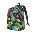 thumbnail image 2 of Balery Watercolor Cactuses Vintage Canvas Backpack for Men and Women - Large Capacity, Durable Travel Laptop Bag for School, Work, Hiking, and Outdoor Activities, 2 of 7