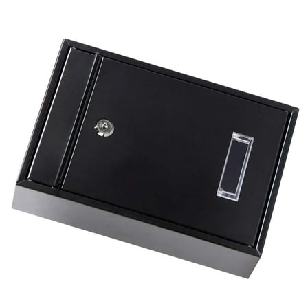 HEANUJJ Stainless Steel Black Post Box 1 Pack Outdoor Mailbox with Design
