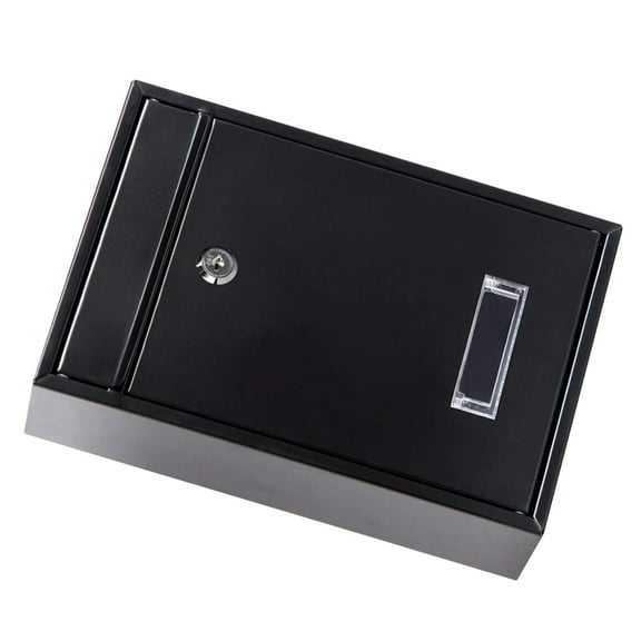 HEANUJJ Stainless Steel Black Post Box 1 Pack Outdoor Mailbox with Design