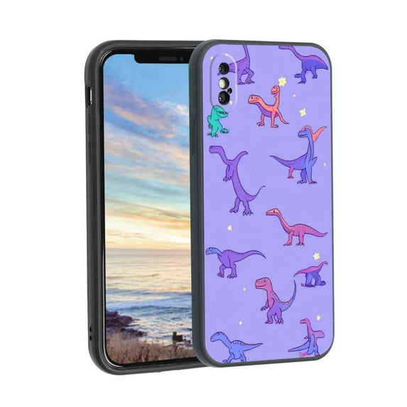Compatible with iPhone XS Max Phone Case, Cute-Dinosaur-T-Rex-Dino6 Case Men Women, Flexible Silicone Shockproof Case for iPhone XS Max