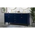 thumbnail image 2 of Elegant Decor Park Avenue 72" Metal MDF Marble Double Bathroom Vanity in Blue, 2 of 8