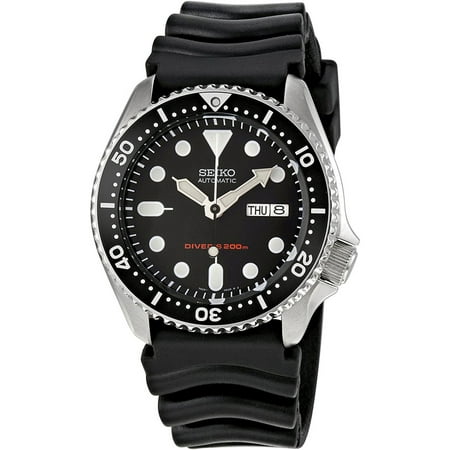 SKX007K,Men's Automatic Diver,Self Winding,Stainless Steel Case and silicone strap,Screw Crown,200m
