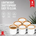 thumbnail image 3 of Red Co. Set of 6 Enamelware Metal Medium Classic 12 Oz Round Coffee and Tea Mug with Handle, Solid White/Orange Rim, 3 of 9