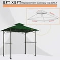 thumbnail image 2 of Eurmax 5x8 Grill Gazebo Replacement Canopy Double Tiered BBQ Canopy Roof,Forest Green, 2 of 5