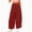 Wine, variant on Women's Polka Dot High‑Waist Wide‑Leg Pants Elastic Drawstring Waist Casual Long Trousers with Side Pockets Wine XL(XL)
