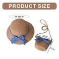 thumbnail image 3 of Sombrero de 56-58cm de circunferencia para mujer, Sombrero de Paja de verano y bolsa de paja, lazo de dos piezas, bonito sombrero de playa, sombrero para el sol, 3 of 6