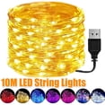 thumbnail image 2 of Guirnalda de luces LED con batería USB, cadena de alambre de cobre, lámpara de luz de hadas, decoración de iluminación de Navidad, fiesta de bodas, 5M, 10M, 2 of 4