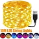 thumbnail image 2 of Guirnalda de luces LED con batería USB, cadena de alambre de cobre, lámpara de luz de hadas, decoración de iluminación de Navidad, fiesta de bodas, 5M, 10M, 2 of 4