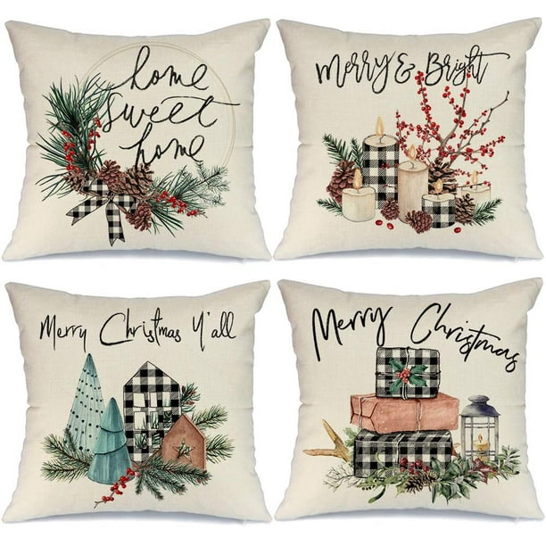 Buffalo plaid christmas pillows top