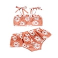 thumbnail image 1 of Toddler Girls 2PCS Swimwear Set Spaghetti Strap Sleeveless Daisy Printed Vest Ruffle Underpants Pink 3-4 Years, 1 of 7