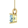 thumbnail image 3 of 2.5 cctw Aquamarine Yellow Gold Plated Pendant with 16" Box Chain (7.5mm, Princess Cut), 3 of 7
