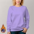 thumbnail image 2 of Women's 400g Heavyweight Velvet Crewneck Casual Sweatshirt Fleece Pullover, 2 of 15