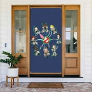Stay-Puft Cartoon Ghostbusters Door Cover Decorated Banner Tapestry Home Decoration Holiday Party Supplies Door Banner Porch Sign Banner 72.8 x 35.4 Inch