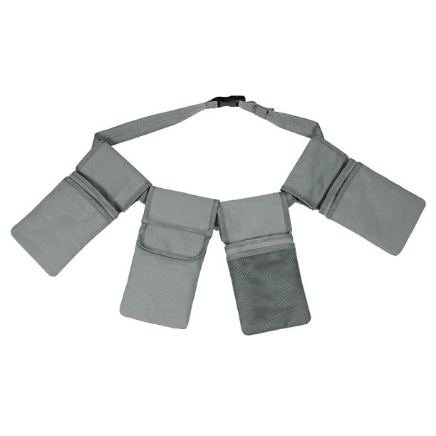 Multipurpose Storage Fanny Pack 4 Ports Garden Tool Fanny Pack Detachable Tool Pouch Waterproof Tool Bag1pcs-grey