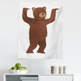 thumbnail image 1 of Dancing Bears Tapestry, Brown Teddy Standing Positive Forest Fun Cartoon Style Drawing, Fabric Wall Hanging Decor for Bedroom Living Room Dorm, 5 Sizes, White and Pale Redwood, by Ambesonne, 1 of 1