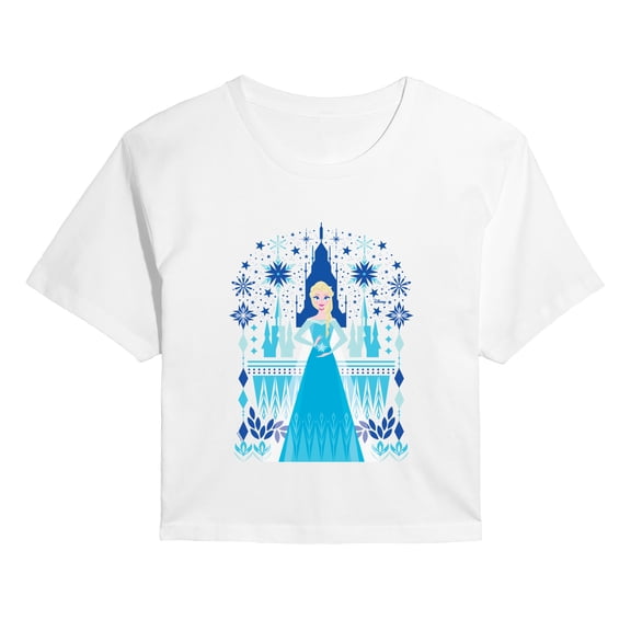 Disney - Frozen Scandinavian - Juniors Cropped Graphic T-Shirt