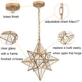 thumbnail image 3 of Moravian Star Pendant Lights Gold Finish Clear Glass Shade 16 Inches, 3 of 5