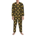 thumbnail image 3 of Salouo Cute Cartoon Bees Print Button-Front Long Sleeve Pajama Set for Men, Soft 2Pjs Men's Long Sleeve Sleepwear-XX-Large, 3 of 7