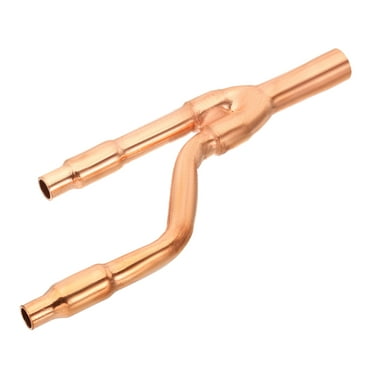 Uxcell 22T Refrigeration Y Branch Liquid Pipe, Copper Y Joint Fits with Insulation for Central Air Conditioning System