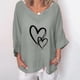 thumbnail image 1 of ICHUANYI Clearance Lady Women Lady V-Neck Short Sleeve Printed Tops Tee T-Shirt Blouse Tunics(Gray, L) ICHUANYI WER2023081401991, 1 of 2