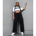 thumbnail image 6 of Women Straight Leg Jeans High Waisted Stretchy Wide Leg Boyfriend Jeans Denim Pants Black XL, 6 of 10