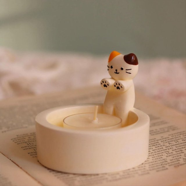 2 Portavelas de Gatito de , Portavelas de Que Calienta Patas, Portavelas de Caja de Almacenamiento Hecho A Mano, DecoracióN del Hogar