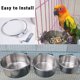 thumbnail image 3 of Juego de 3 comederos para pájaros de acero inoxidable con soporte de abrazadera, para periquitos, agapornis, cotorras y cacatúas, 3 of 5