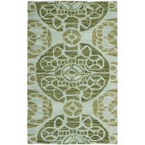 SAFAVIEH Wyndham Louise Medallion Wool Area Rug, Turquoise/Green, 2'6" x 4'