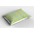thumbnail image 2 of Ambesonne Leaves Pillow Sham 2 Pack, Ginkgo Leaf Pattern, 26"x20", Pale Blue and Mustard, 2 of 3