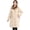 Beige, variant on Lady Winter Down Coat, Thickened, Padded, Hooded, Pockets, Zipper, Closure, Knee, Length, Windproof, Heat, Retention, Daily, Cold, Weather, Outwear, Cotton, Jacket