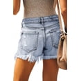 thumbnail image 5 of KISSMODA Frayed Ripped Shorts for Women Stretchy Jeans with Pockets Zipper White, 5 of 6