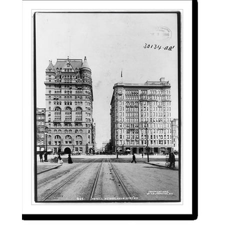 Historic Print, New York City: Hotels Netherland and Savoy, 16" x 20"