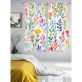 thumbnail image 3 of Watercolor Leaf Floral Sheer Curtains 63 Inches Long 2 Panels Colorful Leaves Light Filtering Semi Sheer Window Curtains Drapes for Bedroom Living Room 52"x63", 3 of 7