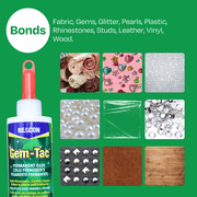 Gem-Tac, Non-Toxic Rhinestone Glue, Mini, 3PK