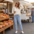 thumbnail image 5 of Women's Knit Hooded Cardigan, Long Sleeve Front Button Down Drawstring Solid Color Sweater , Fall Trendy Loose Fit Casual Top White S, 5 of 6