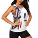thumbnail image 2 of Balery Patriotic Skull Art Camiseta sin mangas estampada ligera para mujer, tops de entrenamiento sin mangas, camisetas de yoga transpirables de secado rápido.-Small, 2 of 7