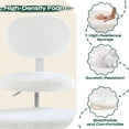 thumbnail image 5 of Pinmoco Armless Computer Chair, Wide Swivel Cross Leg Chair Office with Back Support, Height Adjustable for Criss Cross Sitting, Fleece Fabric, Off White, 5 of 10