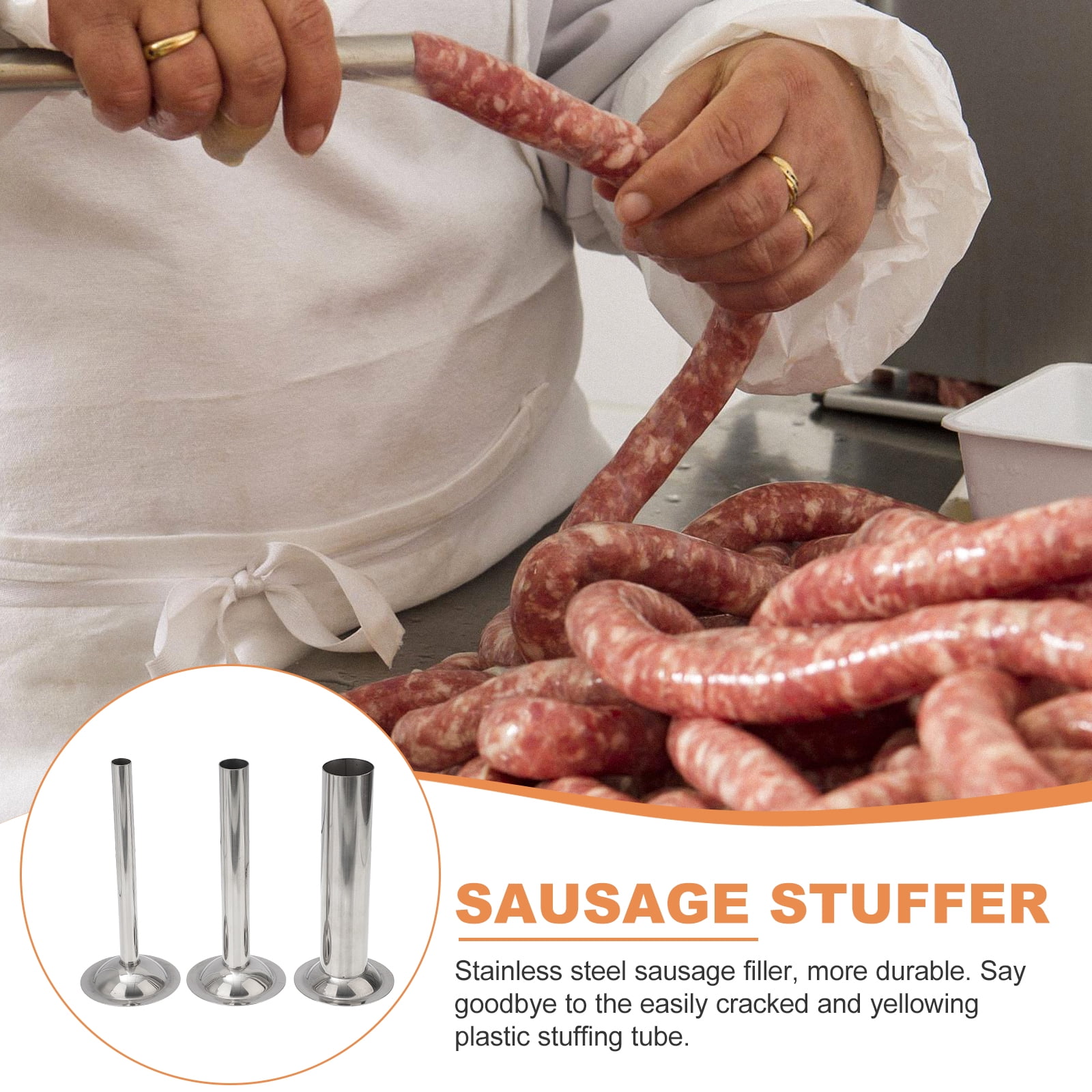 VEVOR Sausage Stuffer, 2.5LBS/1.5L Capacity, 304 Stainless Steel Vertical  Sausage Stuffer, Sausage Filling Machine with 3 Stuffing Tubes