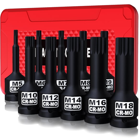 Juego de enchufes Aiourx 1/2 Drive Master Impact XZN, 10 piezas