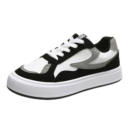 

GNEIKDEING Casual Shoes For Women Platform Shoes Soft Sneakers Walking Shoes Colorblock Lace Up Front Skate Shoes Gift on Clearance