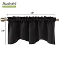 thumbnail image 5 of Rustic Valances for Bedroom Windows, AUCHEN Ultra Elegant Solid Color Short Curtain Valance, Pocket Valances for Halloween Thanksgiving - Bathroom, Living Room and Kitchens - 52" x 18", Black, 5 of 7