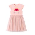 thumbnail image 2 of Bellafa Toddler Applique Tutu Dress Little Girls Fluffy Sleeve Summer Dresses Casual Party Tulle Sundress for Kids 2-7Y, 2 of 8