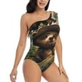 thumbnail image 3 of Honeii Jungle Hat Bear for women's one-piece swimsuit featuring a chic one-shoulder design experience elegance and style in the water-Medium, 3 of 6